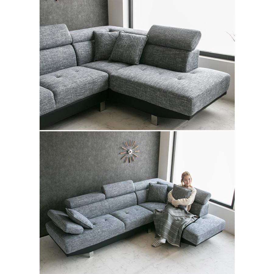 ソファ ソファー ファブリック 3人掛け カウチソファ コーナーソファ L