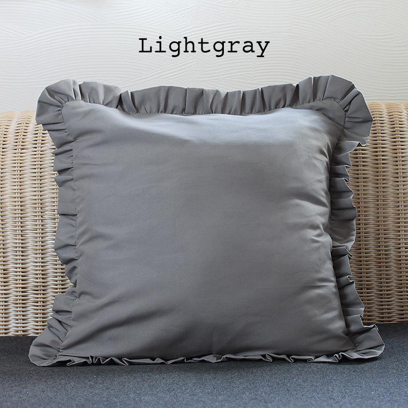 送料無料 モノトーン フリル クッションカバー （3色セット