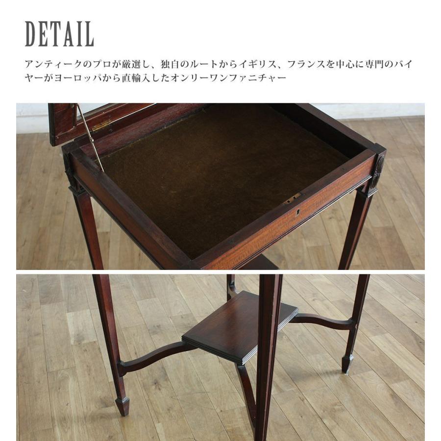 送料無料 アンティーク家具 サイドテーブル ショーケース ガラス