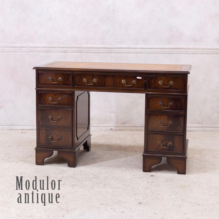 アンティーク家具 机 プレジデントデスク ニーホールデスク 書斎