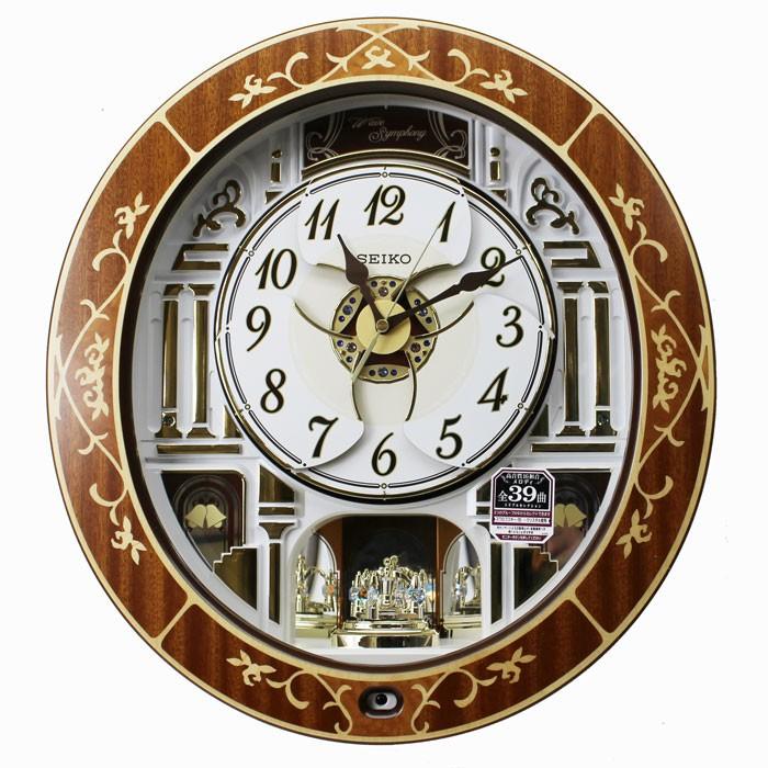 SEIKO（セイコー） からくり時計 電波掛け時計 メロディ全39曲 バラの