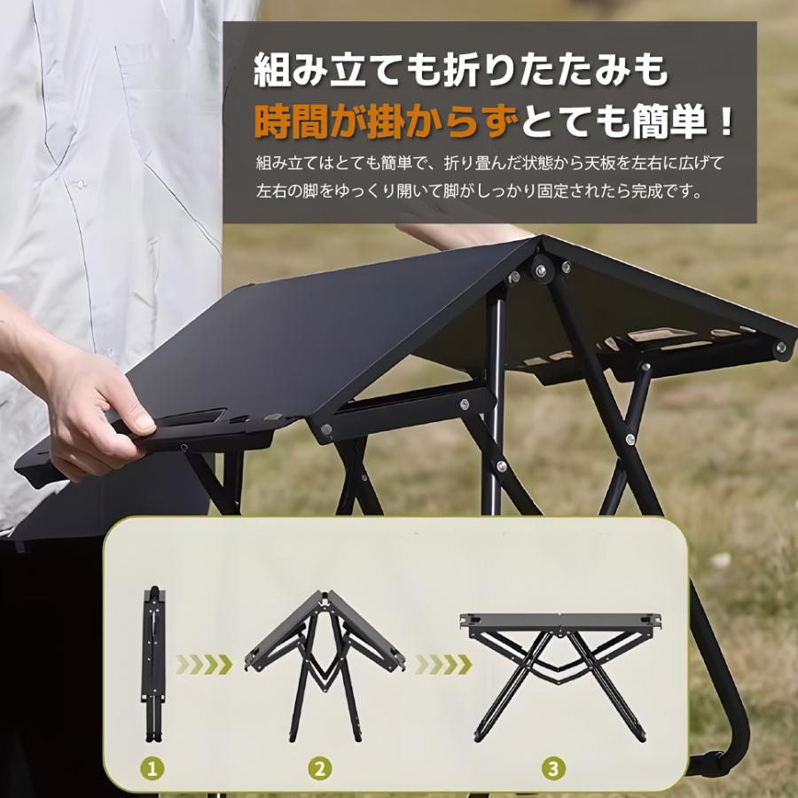YURAGI アウトドア テーブル キャンプ Sサイズ(58×36×40cm) IGT