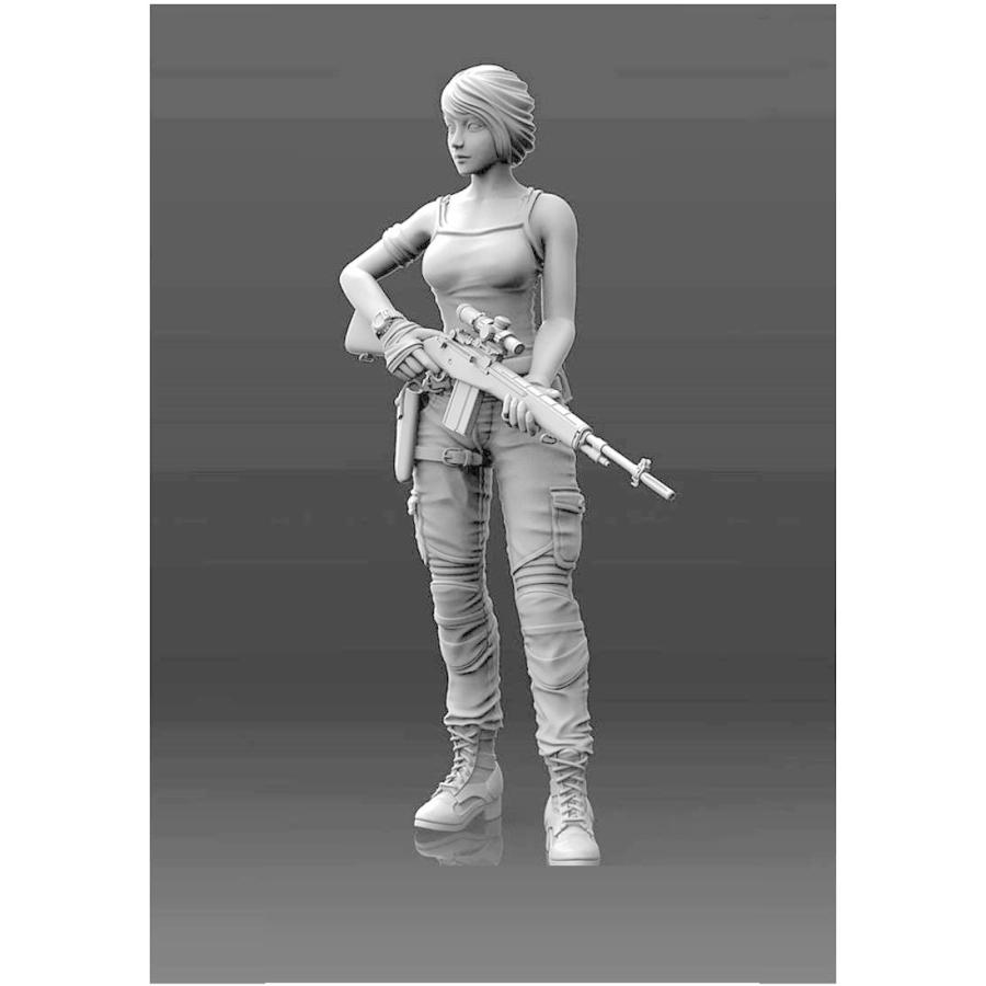 1/35 敵を監視する女スナイパー 未塗装 レジン製 組み立て キット