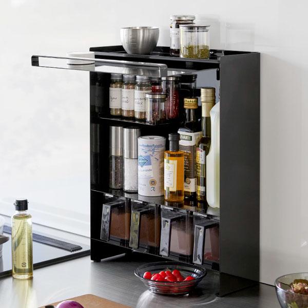 tower 調味料ラック おしゃれ スリム 2段 スパイスラック キッチン収納
