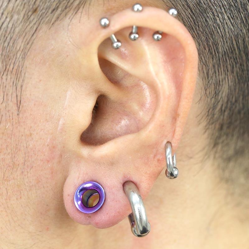 ボディピアス 4G メタルカラーインターナルスレッドダブルフレア