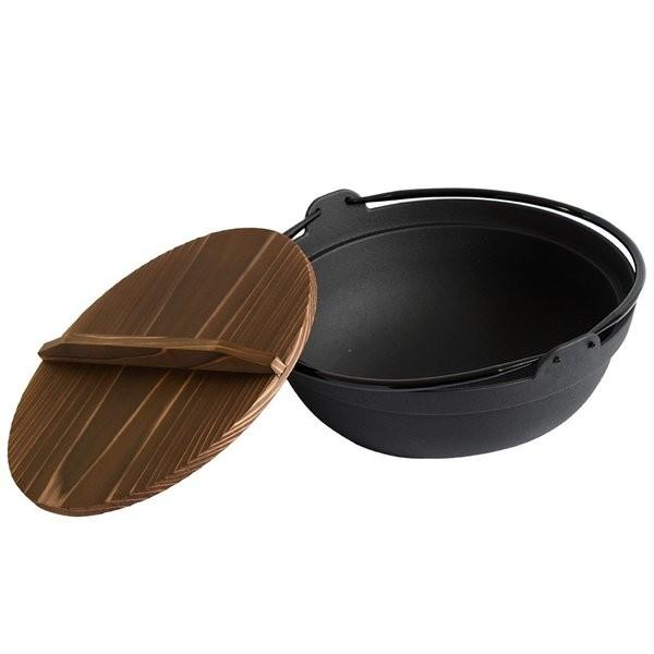 南部鉄器 いろり鍋 9寸 囲炉裏鍋 IH対応 内径270mm 南部鉄 木蓋付き 丸