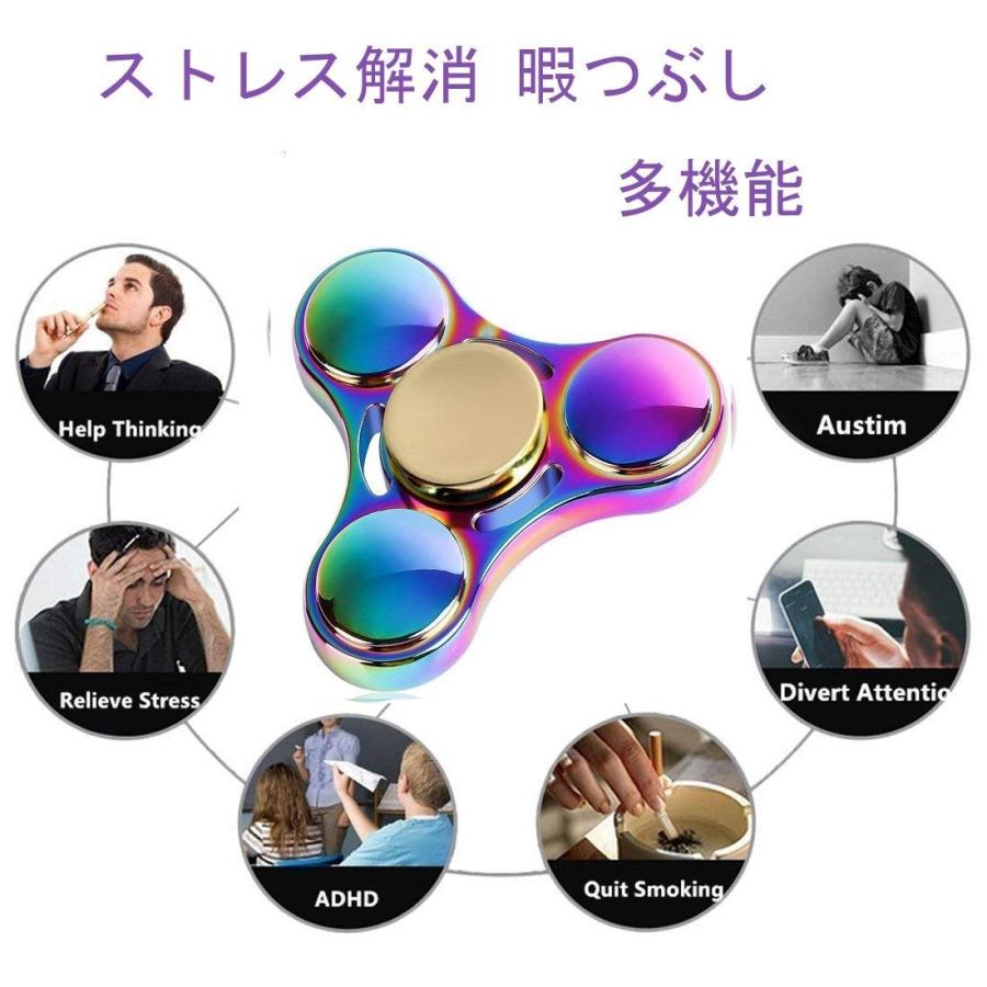 ハンドスピナー レインボーカラー 虹色 玉虫色 カラフル 高速回転 指