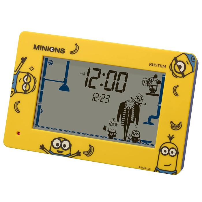 RHYTHM リズム時計 ミニオン デジタル目覚まし置時計 ミニオンが声で