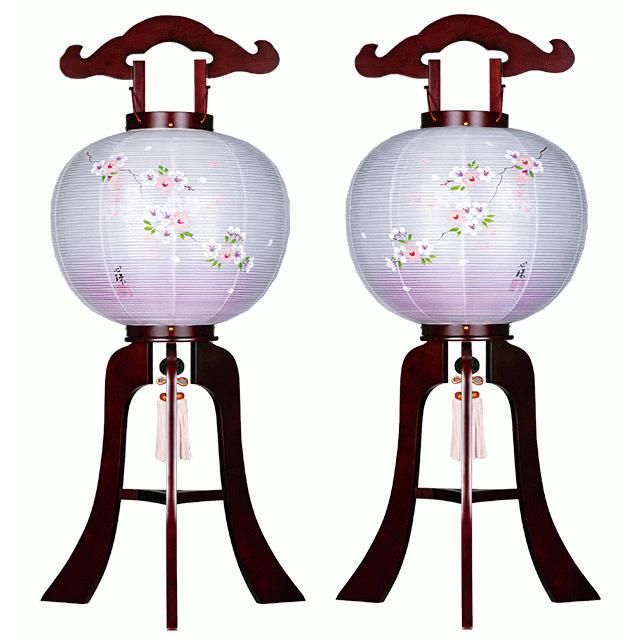 盆提灯 モダン おしゃれ 一対 大内行灯 10号 11号 12号 桜調 枝垂れ桜