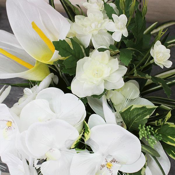 ルミナス アレンジ 胡蝶蘭DX LED 光触媒 盆 法事 蓮華灯 造花