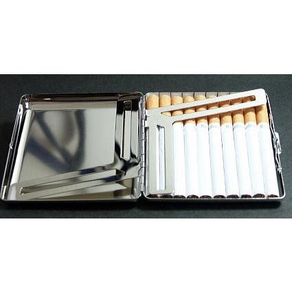 タバコケース シンプル メタルの シガレットケース 20本 シルバー 85mm