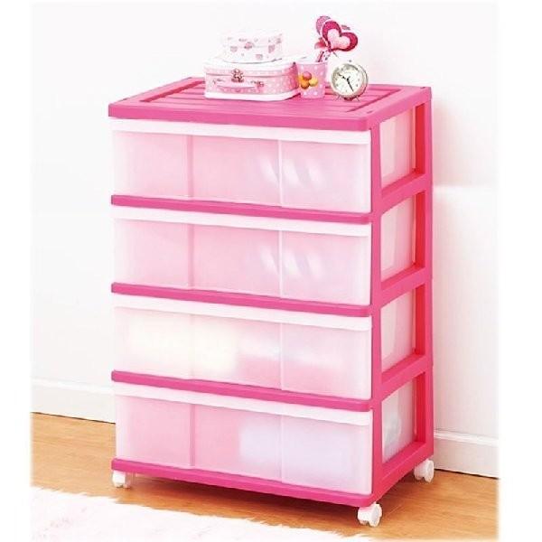 衣装ケース 収納ケース 引き出し プラスチック ワイド チェスト 4段