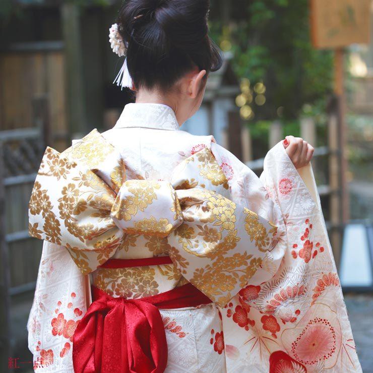 七五三 着物 7歳 正絹 フルセット 購入 セット 紅一点 女の子 松竹梅に