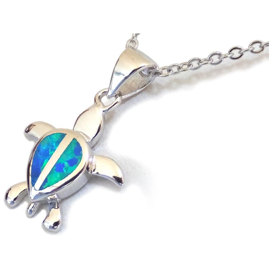 ハワイアンジュエリー ブルーオパール ホヌ ウミガメ ペンダント