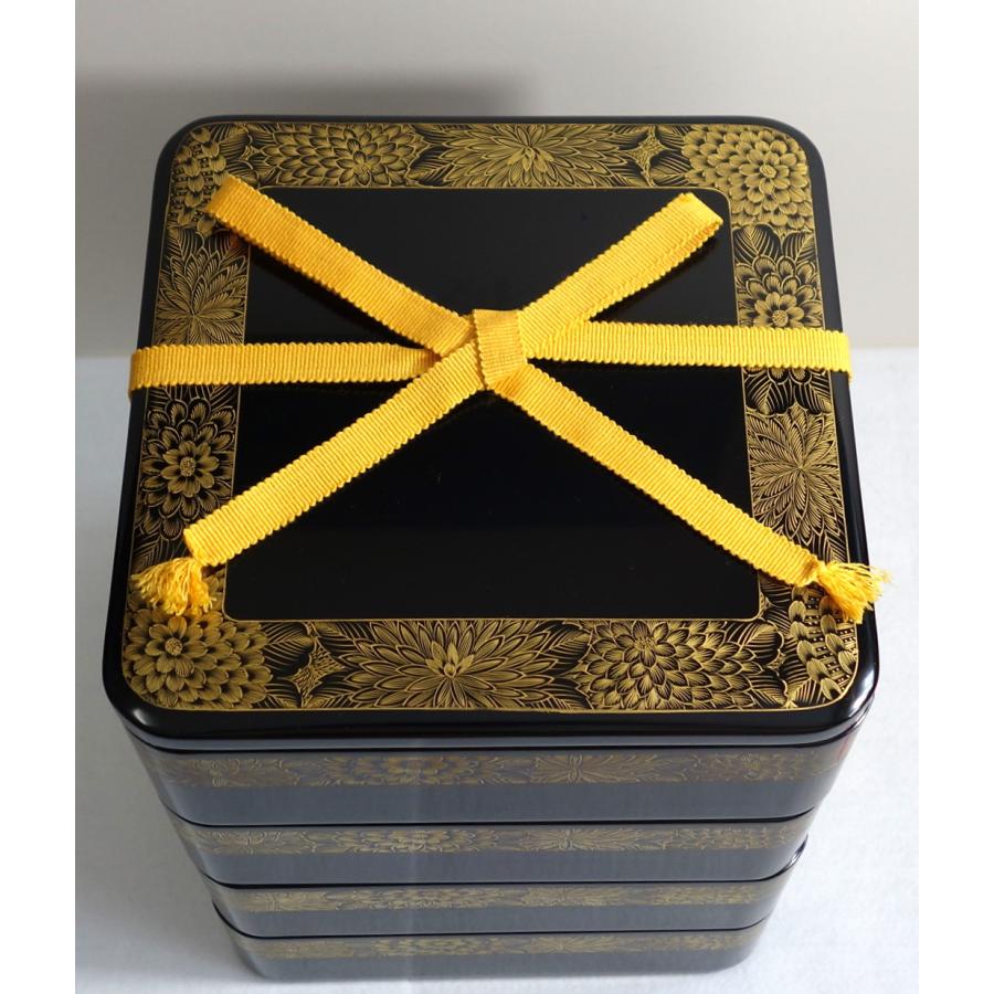 未使用 輪島塗 沈金 菊文様 菊帯 四段 黒帯沈金 布着せ 本堅地 豪華