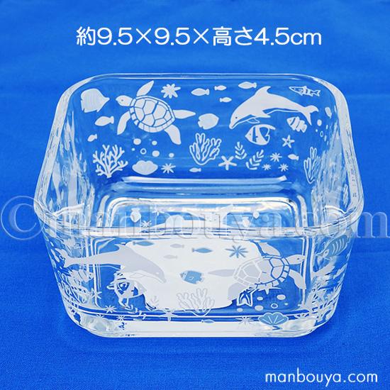 水族館 グッズ ガラス食器 おしゃれ 四角 小鉢 皿 シーナカーサ