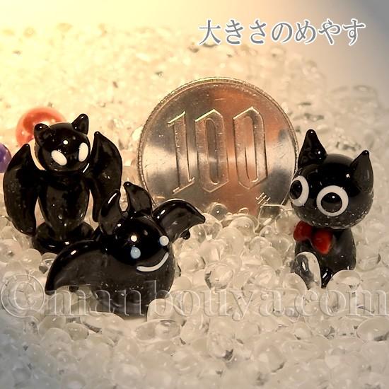 黒猫 ミニチュア ガラス細工 ハロウィン 飾り グラススクエア プチ