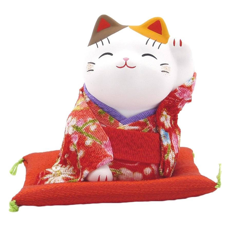 開店祝い 周年祝い 移転祝い 招き猫 置物 まねきねこ ちりめん着物が
