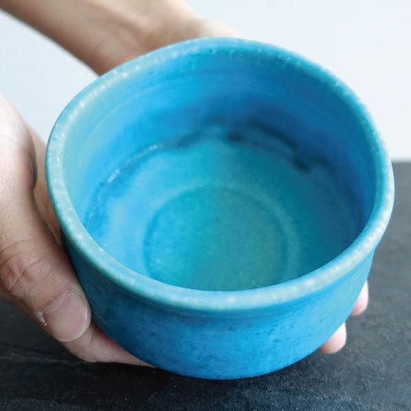 抹茶碗 おしゃれ 美濃焼 トルコブルー 爽やか かわいい 茶器