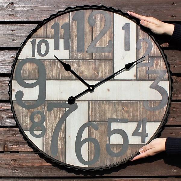 大きい掛け時計 おしゃれ 壁掛け 時計 ショップ風 ビンテージ 男前