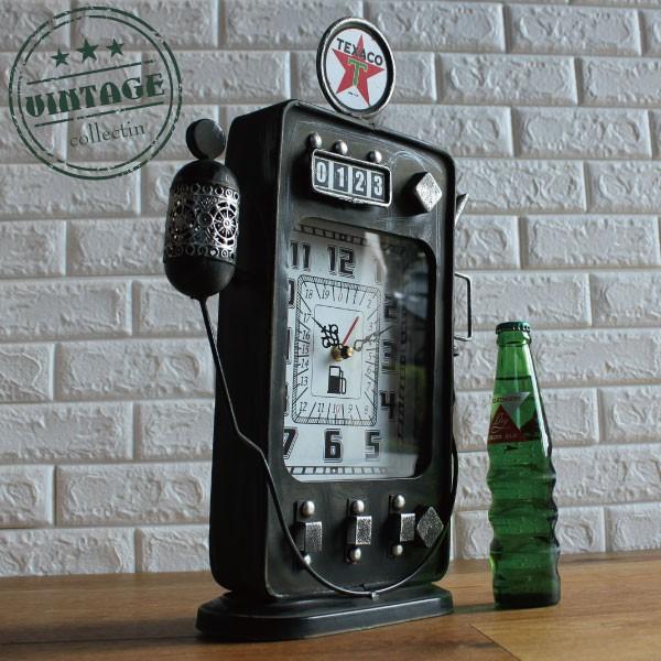 ビンテージ インテリア ガソリンスタンド 時計 置き時計 インテリア