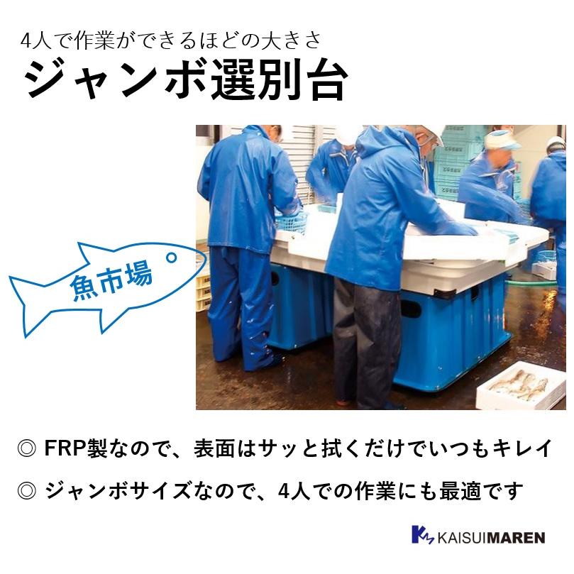 ジャンボ選別台 KB1800_魚市場 漁業 漁協 魚の選別 大型 4人で作業