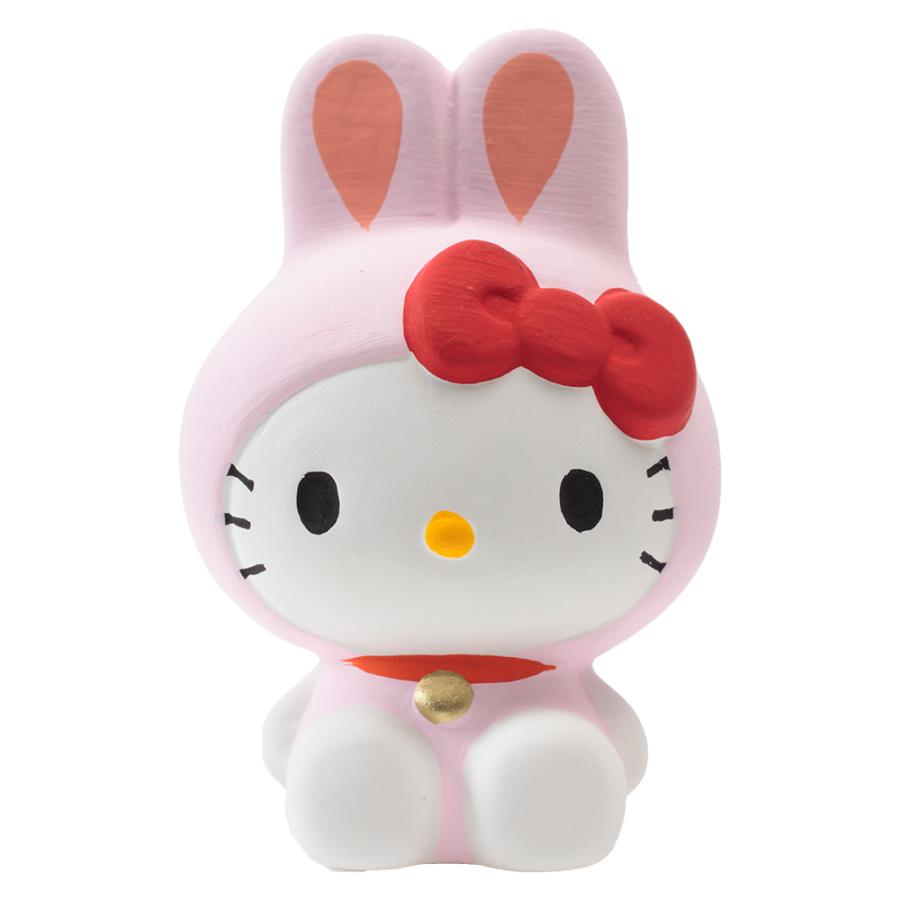 久月オリジナル 素焼 置物 干支着ぐるみ はろうきてぃ 卯 KT-006