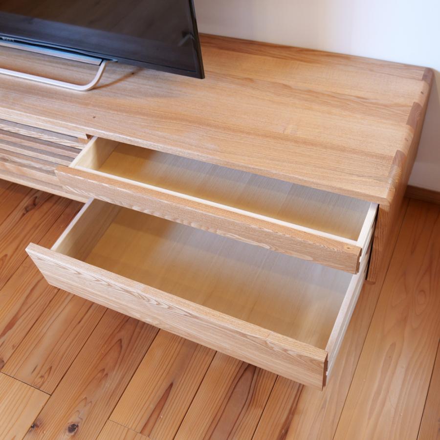 テレビ台 テレビボード 150cm 無垢 ローボード 丸脚付き タモ材 高級