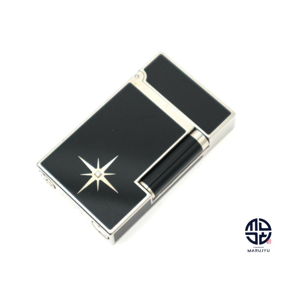 ライン2 ST.Dupont デュポン ソリテール 1Pダイヤ 黒漆塗り ライター