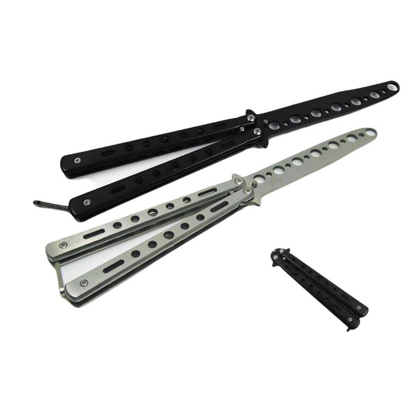 刃なし 練習用 バタフライナイフ 0.4cmX13.3cm 全2色 バタフライ