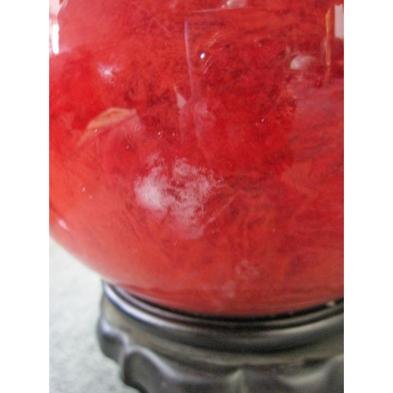 赤水晶 丸珠 直径約20cm 台座付 クリスタル 玉 希少 パワーストーン