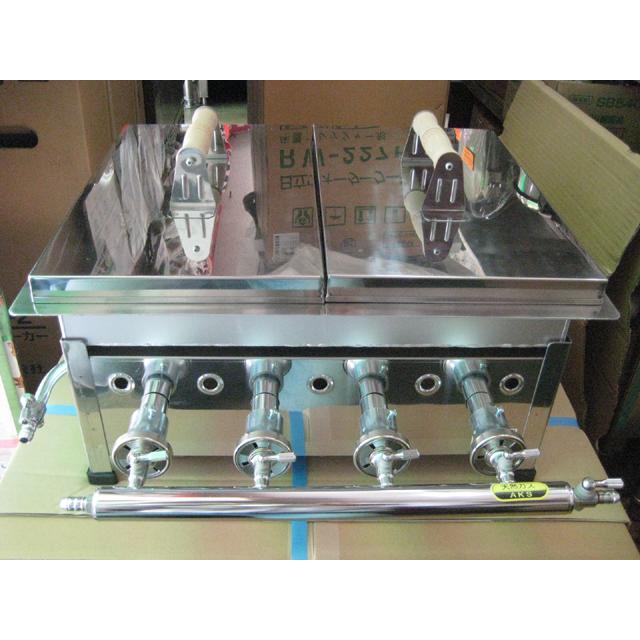 AKS 業務用 ガス式 餃子焼き器 No15 (仕切付) 横幅515x奥行425x高さ