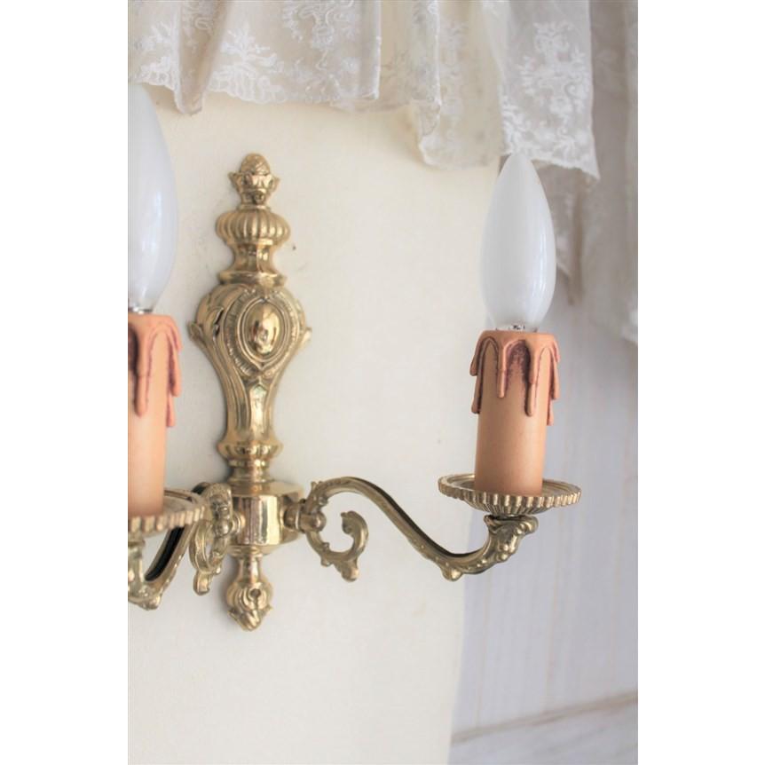 フランスアンティーク調ツインキャンドル型ブラケットライト