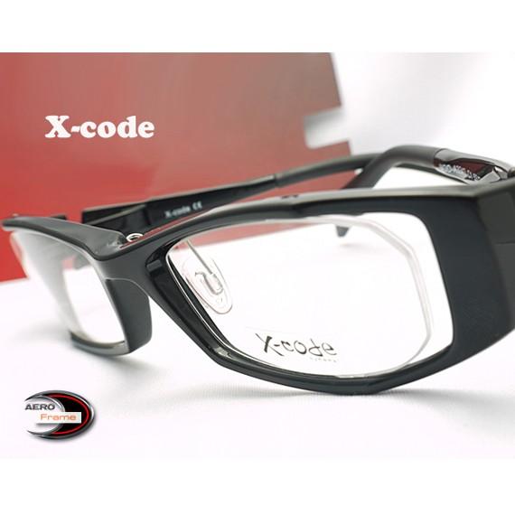メガネ 度付 X-Code Eyewear エアロフレーム Black 超弾力性新素材