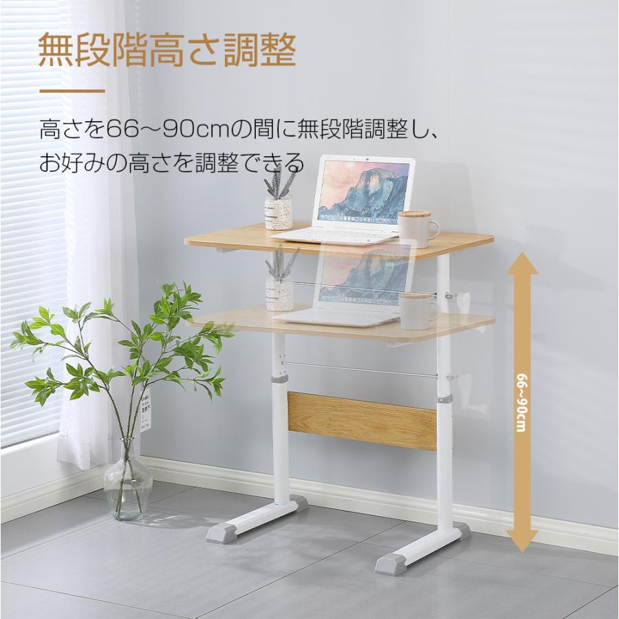 昇降デスク 昇降式デスク 手動式 おしゃれ パソコンデスク PC 机