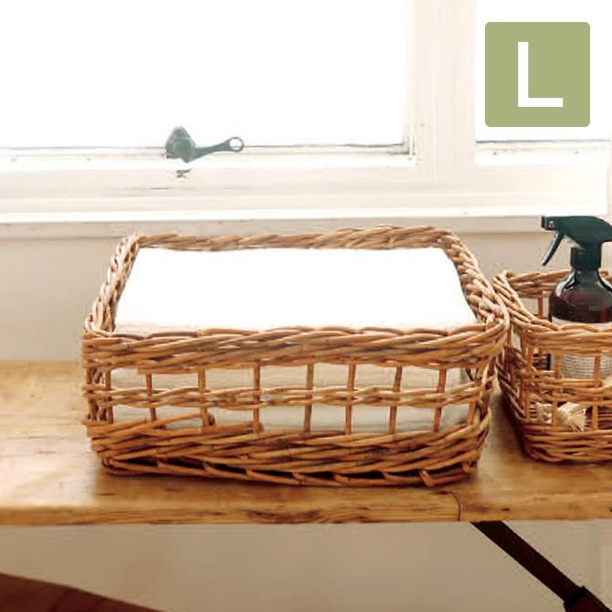 アラログ スクエア バスケットL かご バスケット 籐製 収納 カゴ