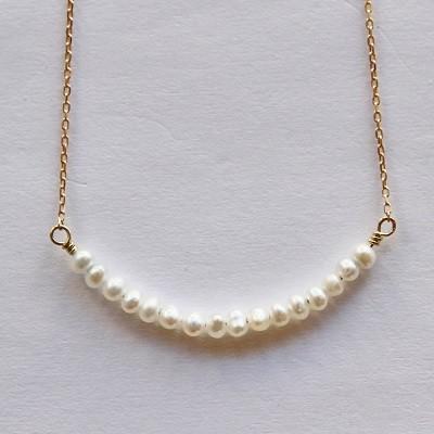 ネックレス レディース パール U字 ペンダント K18 18K 18金 ゴールド