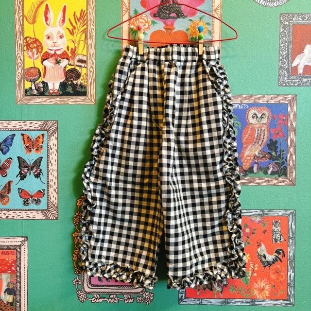 P.premier ピードットプルミエ ギンガムチェックフリルパンツ : 子供服