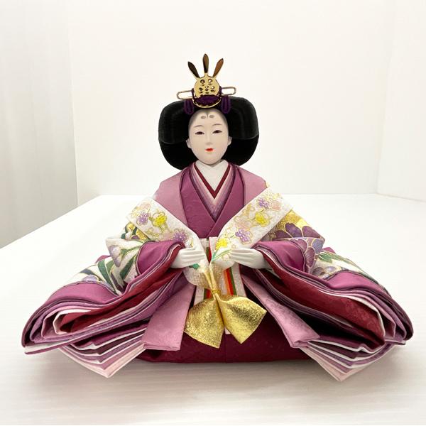 雛人形 親王 官女 収納飾り 3段 ワイン 絵巻に桜 おひなさま ひな祭り