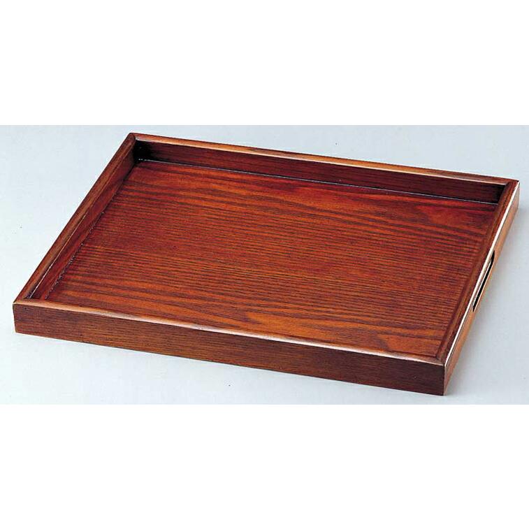 みよし漆器本舗 天然木製 お盆 トレー 尺2寸 深型 長角膳 漆塗り