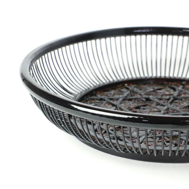 みよし漆器本舗 盛器 藍胎 細編 菓子器 菓子鉢 竹製 おしゃれ 漆塗り