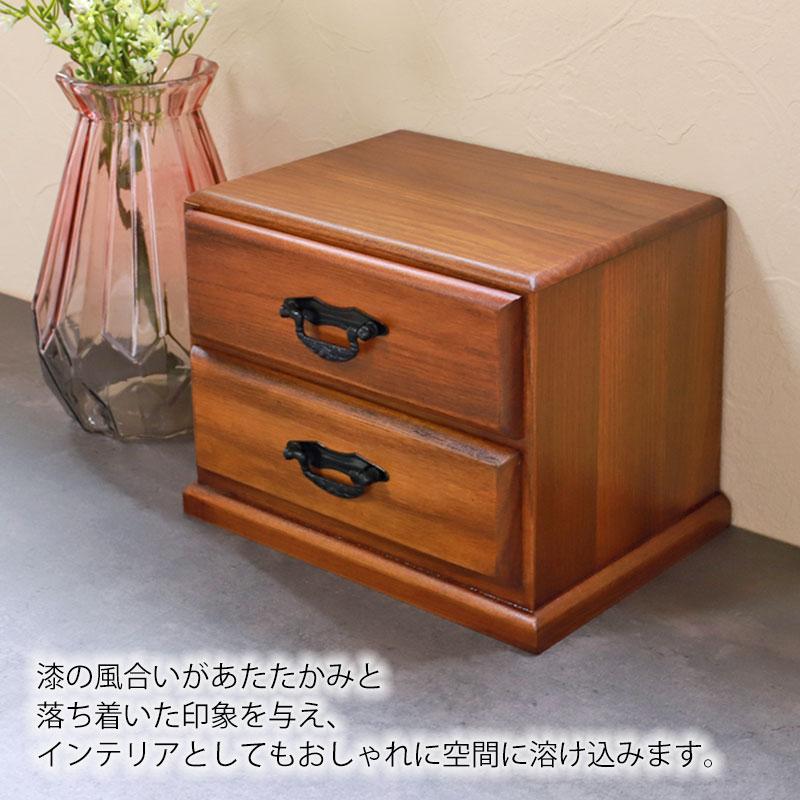 10％OFF タンス 木製 ミニチェスト 二段 二引 卓上 箪笥 2段 引き出し