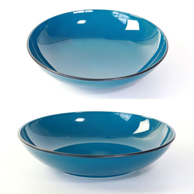 みよし漆器本舗 丸深皿 16cm Sサイズ 藍彩 クリーンコート加工 家庭用