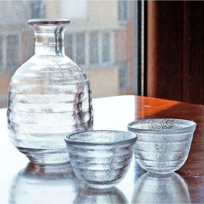 みよし漆器本舗 徳利 おちょこ セット ガラス 3点セット お猪口 クリア