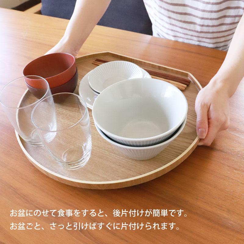 みよし漆器本舗 20％OFF お盆 36cm トレー 木製 半月盆 尺2寸 白木