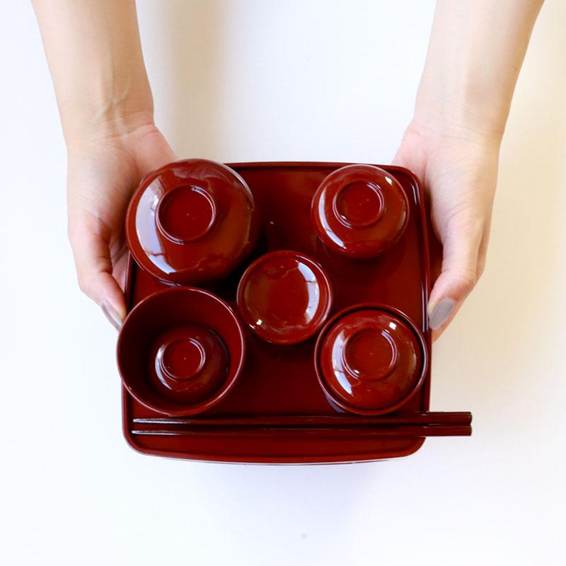 みよし漆器本舗 紀州塗り 仏膳セット お仏壇用 日本製 5.5寸 16.5cm 低