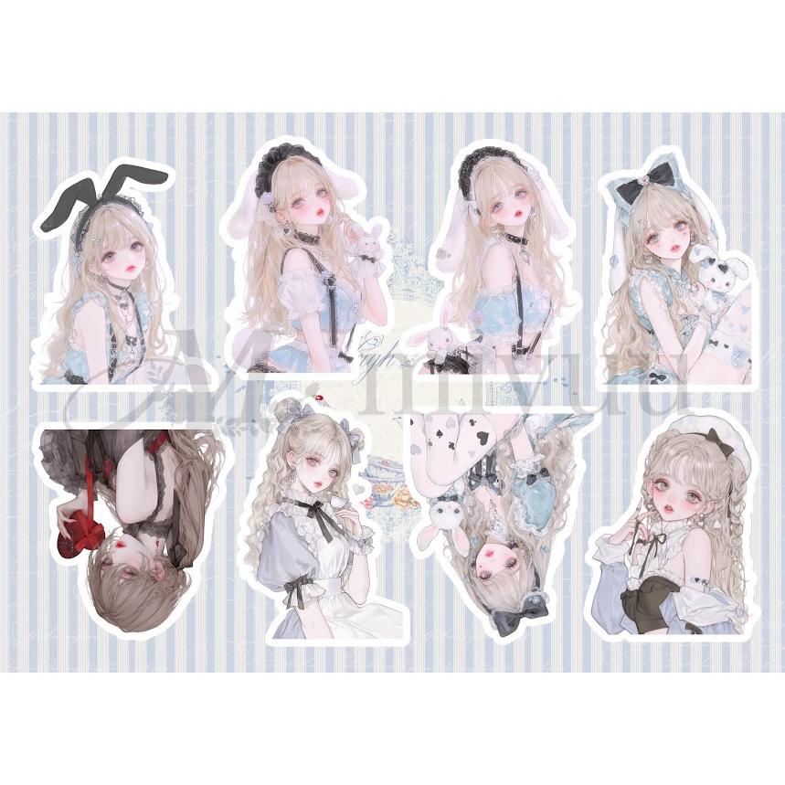 コラージュシート 素材紙 a4デザインペーパー 人物 女の子 PinkRabbits
