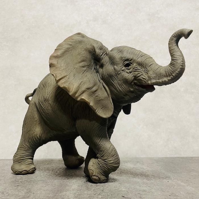 置物 動物 喜んでるゾウ 小 象 高さ22cm 縁起物 風水 woobia おしゃれ