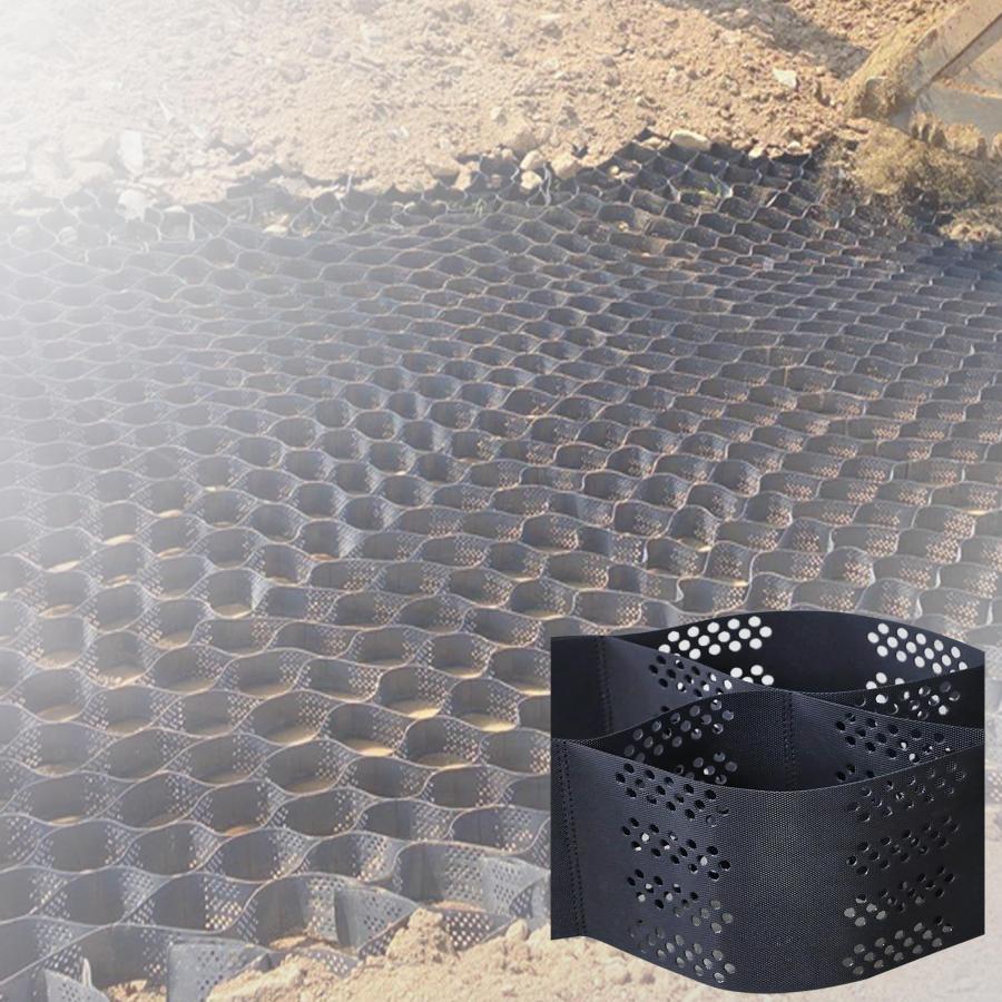 砂利保護材 砂利固定材 マット6m x 10m 砂利地盤安定材 砂利/土壌ジオ
