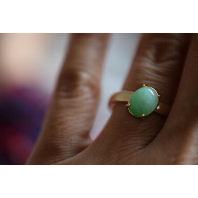 D52 特売 天然 黄緑 本翡翠 ミャンマー リング 指輪 レディース メンズ
